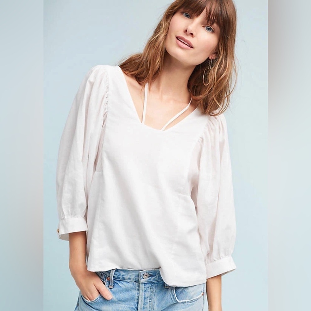 Anthropologie Akemi + Kin Sylvia Balloon Sleeve Blouse